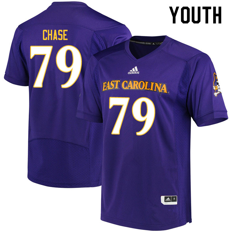 Youth #79 Justin Chase ECU Pirates College Football Jerseys Sale-Purple